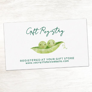 Zwillings-Babyshower-Geschenkregistry Begleitkarte