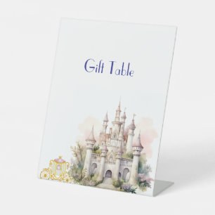 Zwillings-Babyshower Schloss und Kutsche Sockelschild