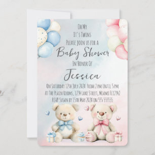 Zwillings-Einladung zur Babyparty für Jungen und M Einladung