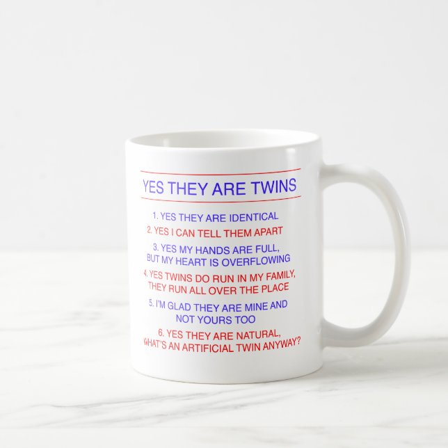 Zwillings-Fragen identisch Kaffeetasse (Rechts)