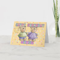 Zwillings-Geburtstags-Karte - Teddybären