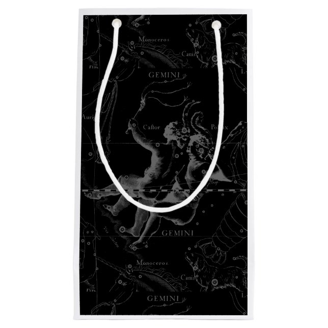 Zwillings-Konstellations-Karten-Stich durch Kleine Geschenktüte (Vorderseite)