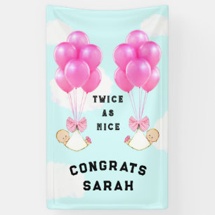 Zwillings-Mädchen-Baby-Party Banner