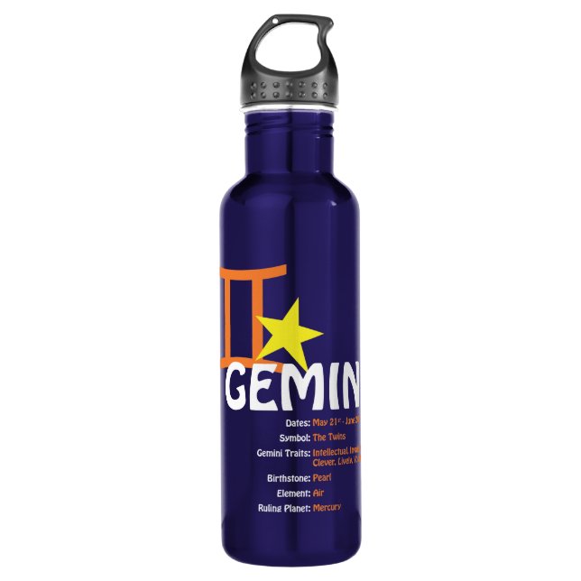 Zwillings-Merkmal-Wasser-Flasche Trinkflasche (Vorderseite)