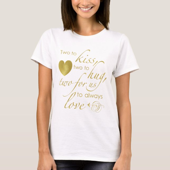 Zwillings-MutterschaftsT - Shirt-Goldfolie T-Shirt (Vorderseite)