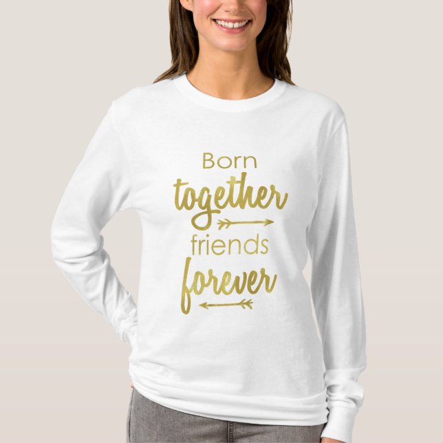Zwillings-MutterschaftsT - Shirt-Goldfolie T-Shirt (Vorderseite)