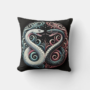 🐍 Zwillings-Schlangen-Kunst für moderne gotische Kissen