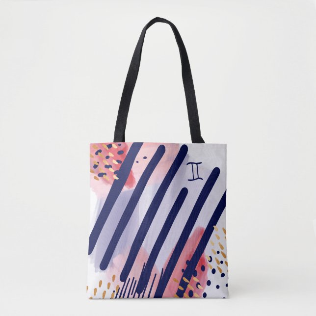 Zwillings-Tierkreis-abstrakte Tasche (Vorderseite)