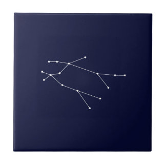 Zwillings-Tierkreis-Konstellation dunkelblau Fliese