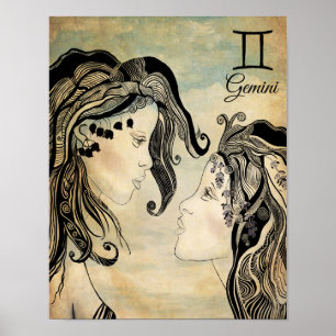 Zwillings-Tierkreis Poster