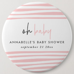 Zwillingsbaby-Dusche Rosa Blau Moderne Typografie  Button