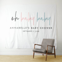 Zwillingsbaby-Dusche Rosa Blau Moderne Typografie