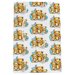 Zwillingsbabys mit Colour Baby Shower oder New Bab Mittlere Geschenktüte