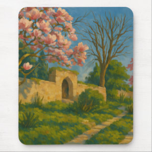 Zwillingsblüten - Stille Gartenpfade Mousepad