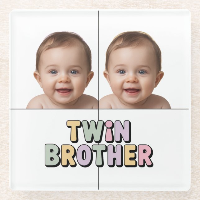 Zwillingsbruder Baby  Glasuntersetzer (Vorderseite)