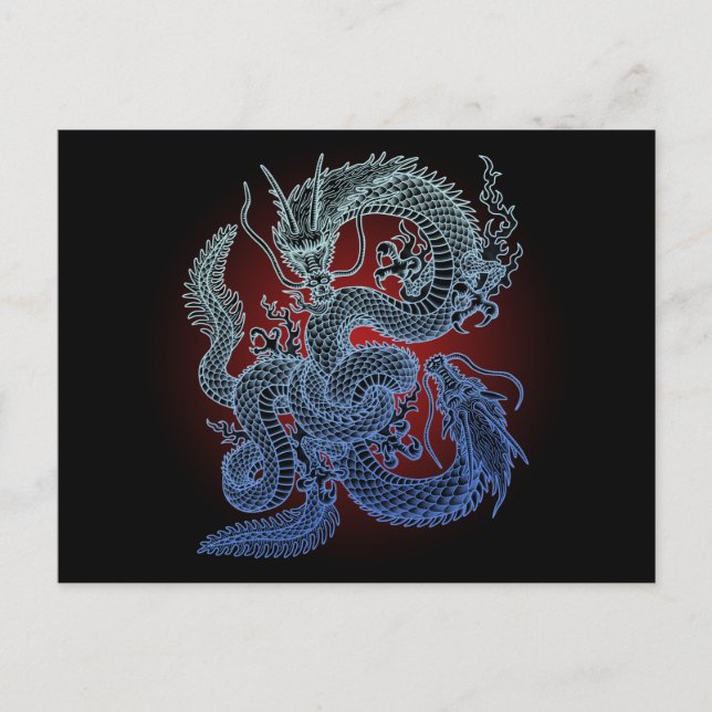 Zwillingsdrache(B) Postkarte (Vorderseite)
