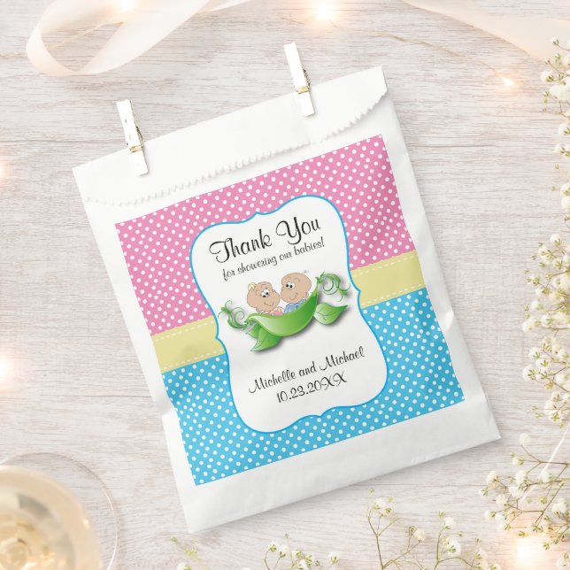 Zwillingsdusche - Zwei Erbsen in einem Pod Danke F Geschenktütchen (Ausgeschnitten)