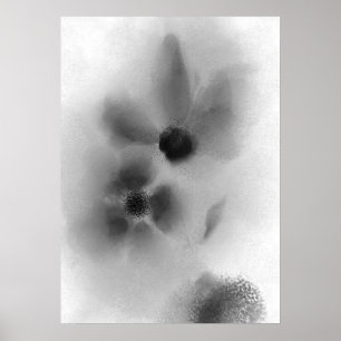 Zwillingsfarbe Schwarz-Weiß-Blume Poster