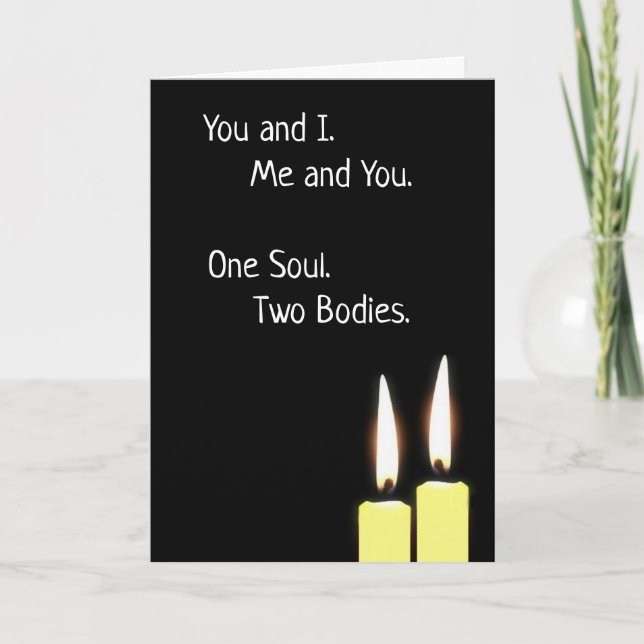 Zwillingsflame Soulmates Gedicht Feiertagskarte (Vorderseite)