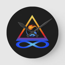 Zwillingsflame Symbol- Runde Wanduhr