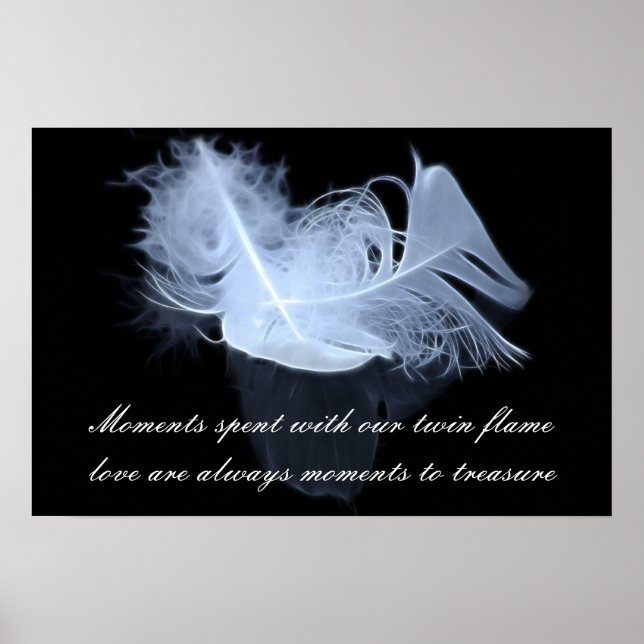 Zwillingsflammfedern und Reflektion Poster (Vorne)