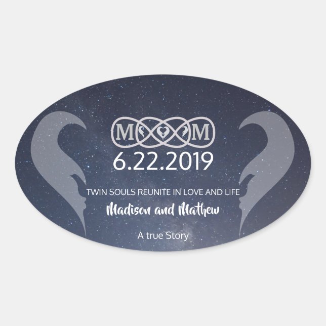 Zwillingsflammkleber Ovaler Aufkleber (Vorderseite)