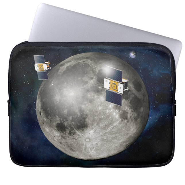 Zwillingsgras-Raumsonde, die den Mond umkreisen. Laptopschutzhülle (Vorderseite)
