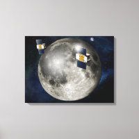 Zwillingsgras-Raumsonde, die den Mond umkreisen.