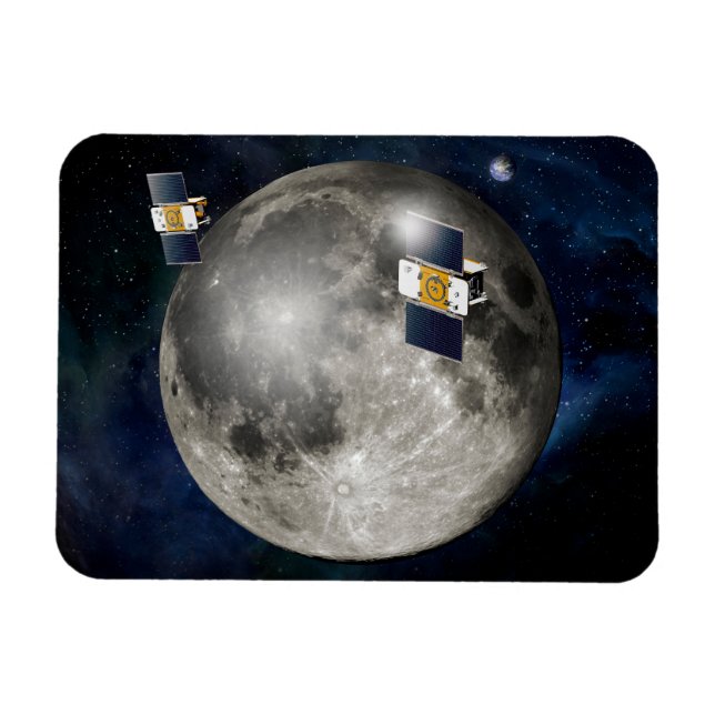 Zwillingsgras-Raumsonde, die den Mond umkreisen. Magnet (Horizontal)