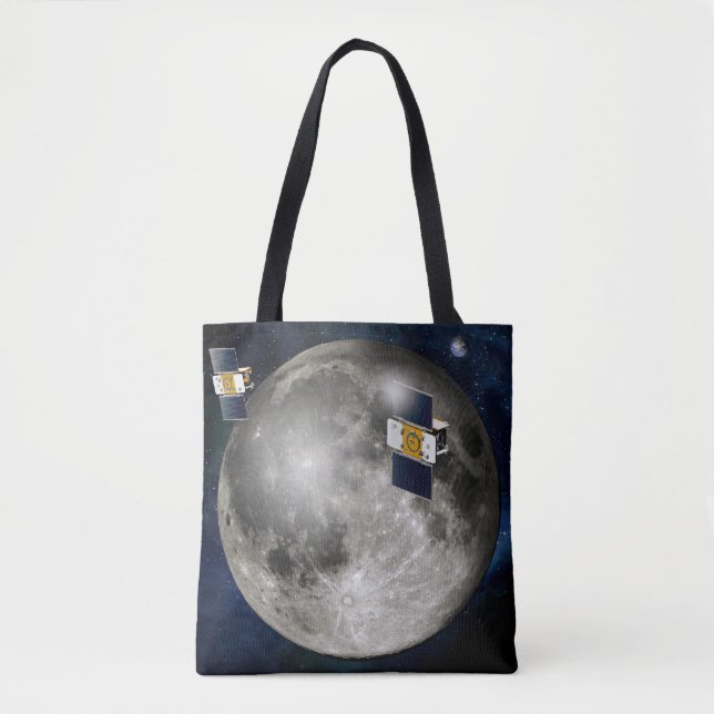 Zwillingsgras-Raumsonde, die den Mond umkreisen. Tasche (Vorderseite)