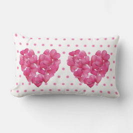 Zwillingsherzen, Rosa Rose Blütenblatt Lumbalkisse Lendenkissen
