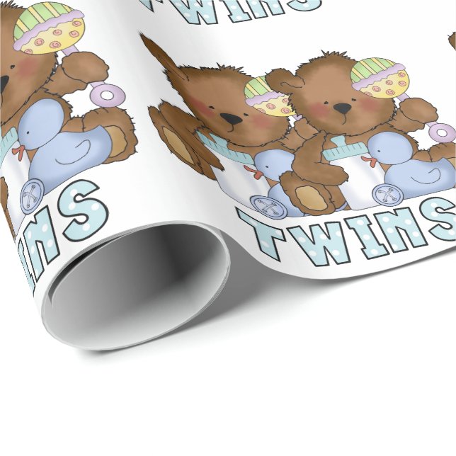 Zwillingsjungen Bären, Papier umwickeln Geschenkpapier (Rolleneckpunkt)