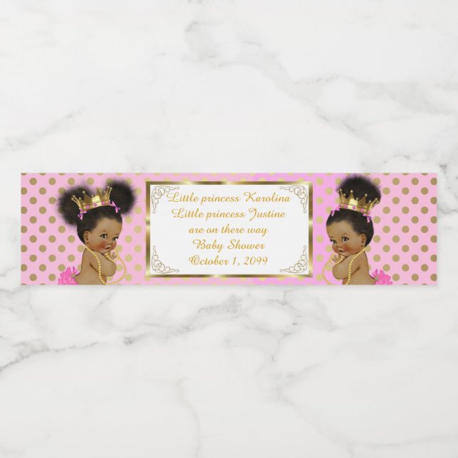 Zwillingsmädchen, afrikanisch, etnisch, rosa (Einzelnes Label)