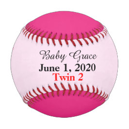 Zwillingsmädchen mit zwei Tonen Rosa Baseball