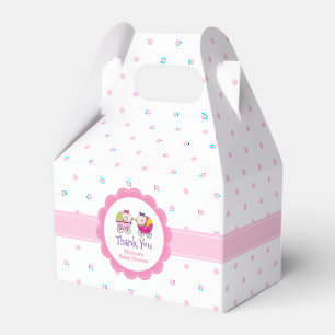Zwillingsmädchen Rosa Punkte Babyparty-Geschenkbox Geschenkschachtel