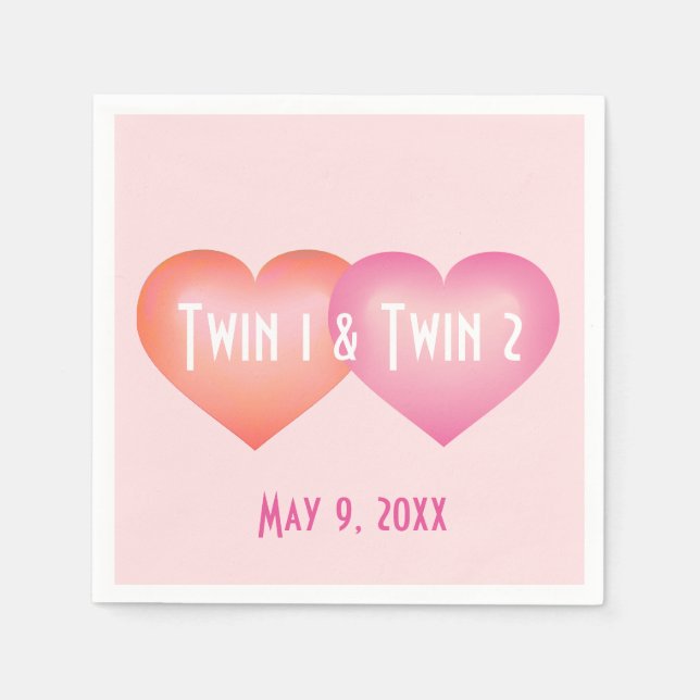 Zwillingsmädchen Serviette (Vorderseite)