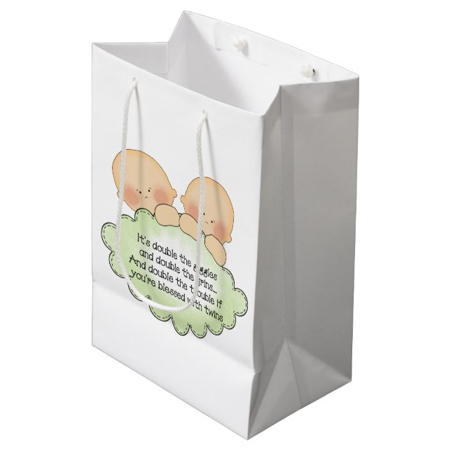 Zwillingspass Mittelgeschenk-Tasche Mittlere Geschenktüte (Vorderseite Schrägansicht)
