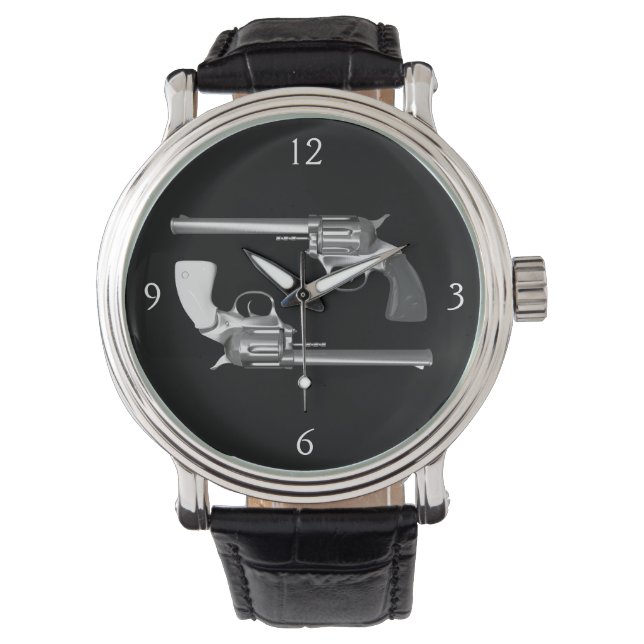 Zwillingsrevolver Armbanduhr (Vorderseite)