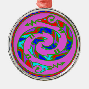Zwillingsserpente Silbernes Ornament