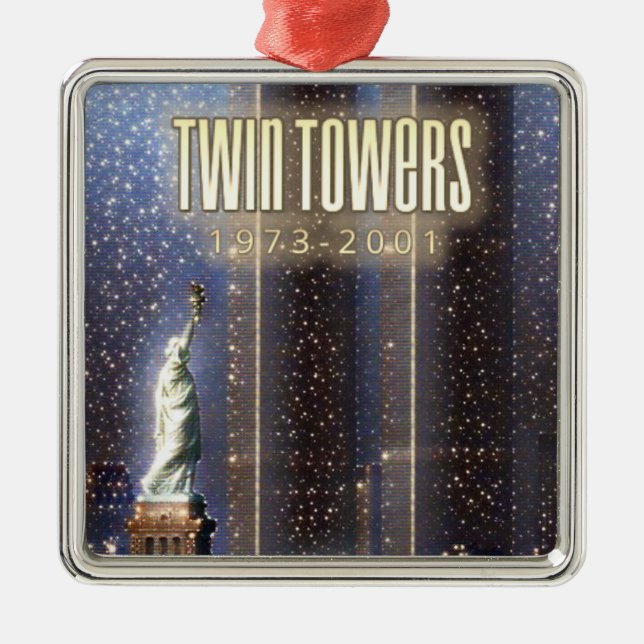 Zwillingstürme des World Trade Center Ornament Aus Metall (Vorne)
