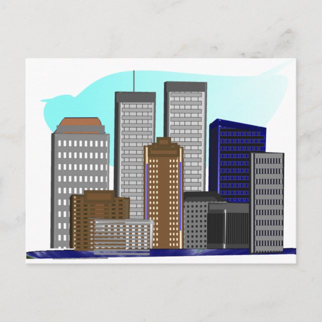 Zwillingstürme New York - Einzigartige Kunstgesche Postkarte (Vorderseite)