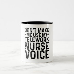 Zwing mich nicht, meine Telearbeit zu nutzen, um m Zweifarbige Tasse