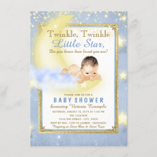 Zwinkere Zwinkere Kleiner Stern Junge Baby Shower Einladung