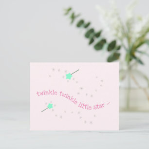 Zwinkere Zwinkere Kleiner Stern, Zauberstab Baby M Postkarte