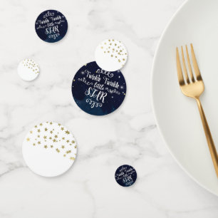 Zwinkern Kleiner Stern Gold Blau Weiß Babyparty Konfetti