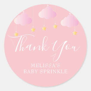 Zwinkern sprenkeln kleiner Stern Baby Shower Pink Runder Aufkleber