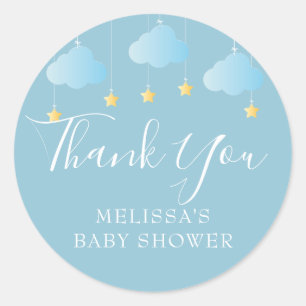 Zwinkern zwinkern kleiner Stern Baby Shower Blau Runder Aufkleber
