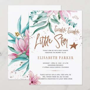 Zwinkern zwinkern kleiner Stern Blumen Baby Shower Einladung