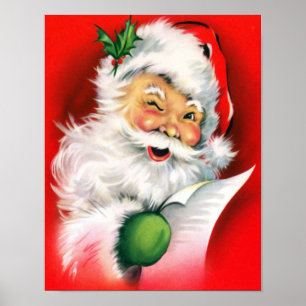 Zwinkernden Weihnachtsmann Poster