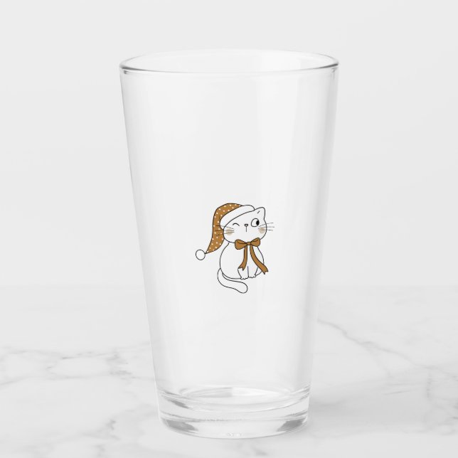 Zwinkernden Winterkatze Glas (Vorderseite)